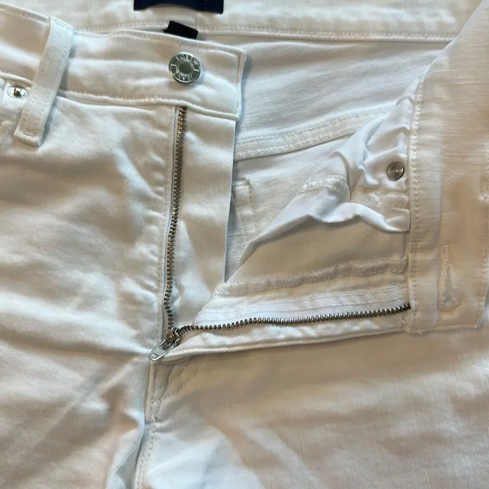 J.Crew Cuffed Denim Shorts White Size 27 Raw Hem
